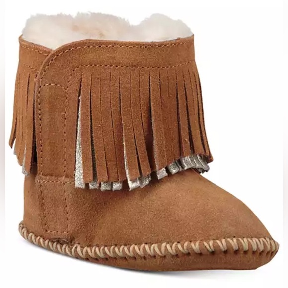 UGG Australia Girls Branyon Fringe | Chestnut/Metallic | Size Infant 0/1 | NEW🤎 - Picture 1 of 6